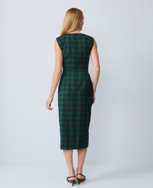 Plaid Twist Sheath Dress