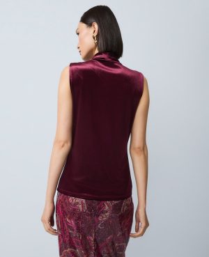 Velvet Sleeveless V-Neck Top