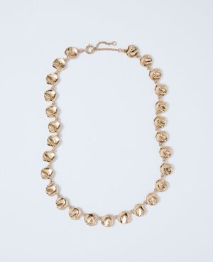 Hammered Metal Disc Necklace