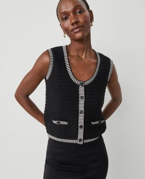 Petite Geo Stitch Sweater Vest