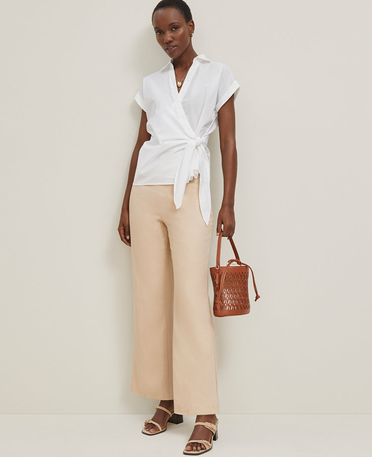 The Tall Flare Ankle Pant in Linen Blend