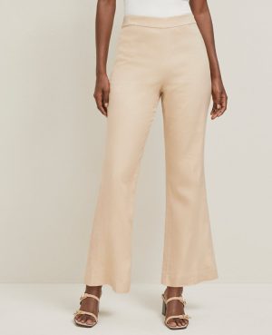 The Tall Flare Ankle Pant in Linen Blend