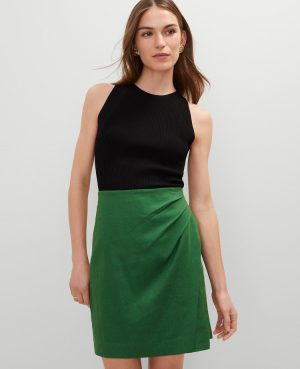 Petite Linen Blend Sarong Wrap Skirt