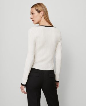 Petite Contrast Trim Cardigan