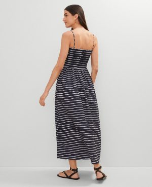 Petite Weekend Collection Striped Flare Dress