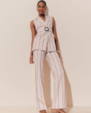 The Petite Jayne Trouser in Pinstripe