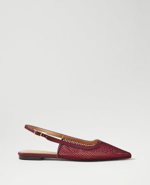 Mesh Nip Toe Slingback Flat