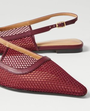 Mesh Nip Toe Slingback Flat