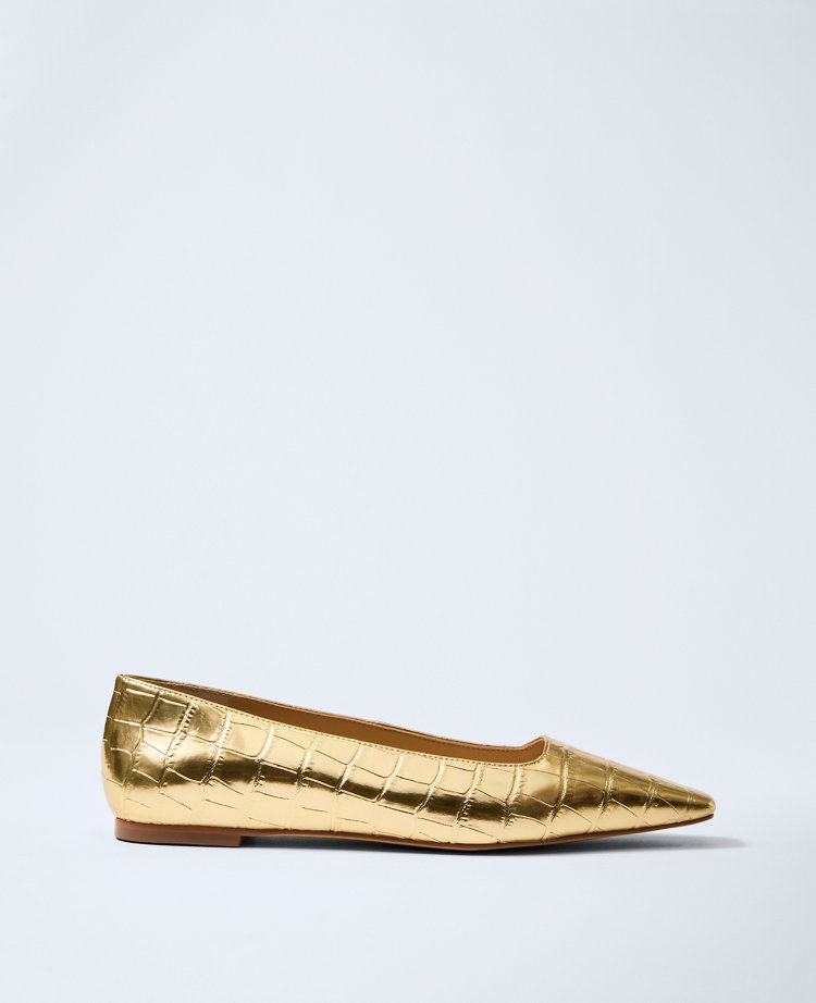 Metallic Croco Flat