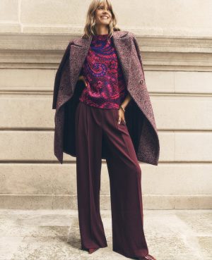 The Pleated Wide-Leg Pant in Bi-Stretch