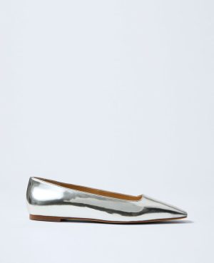 Metallic Leather Flat