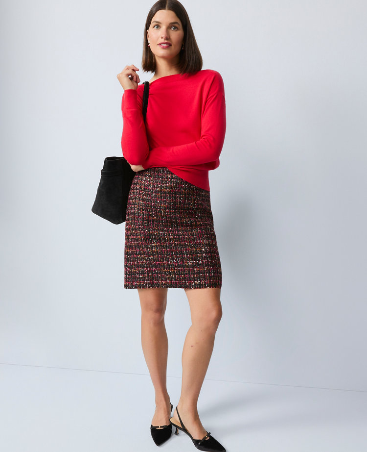 Petite Tweed A-Line Skirt