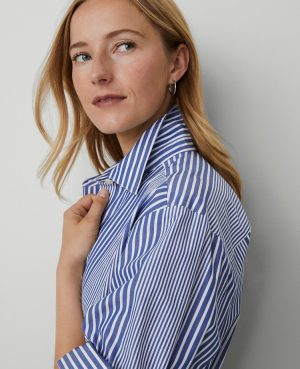 Petite Weekend Collection Striped Midi Shirtdress