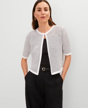 Metallic Striped Cardigan