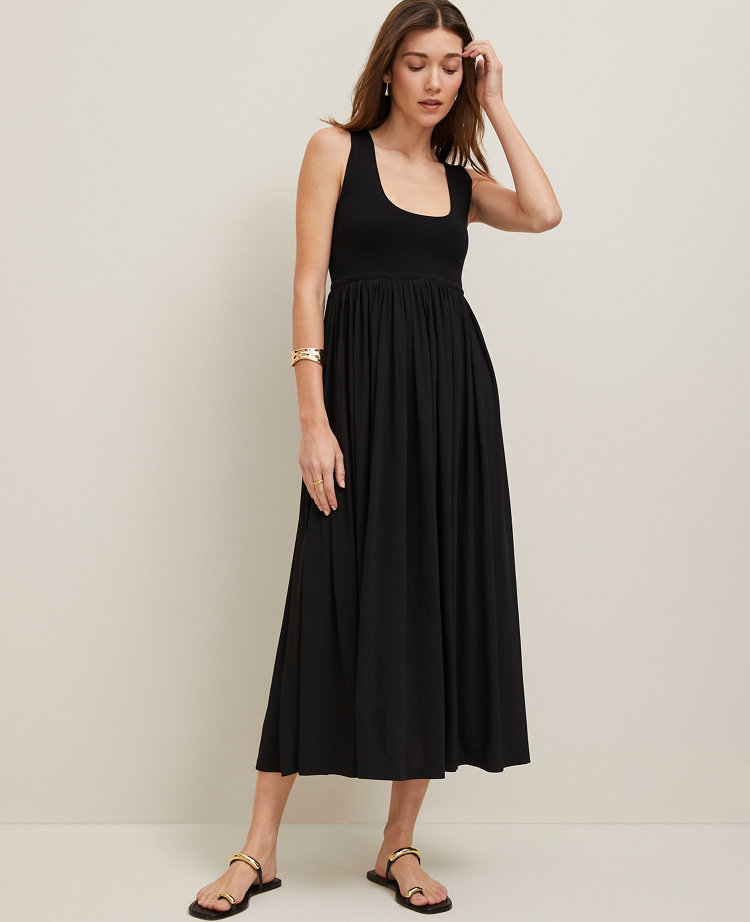 Mixed Media Sweater Tank Dress