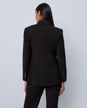 Fitted Long Double Breasted Blazer