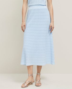 Petite Wavy Stitch Midi Skirt