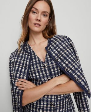 Tweed Button Shift Dress