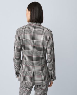 Plaid Fitted Long Blazer