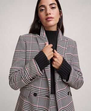 Plaid Fitted Long Blazer