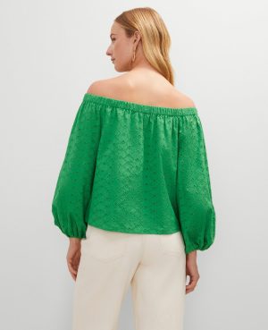 Petite Eyelet Off The Shoulder Top