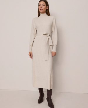 Weekend Collection Ribbed Turtleneck Sweater Dress