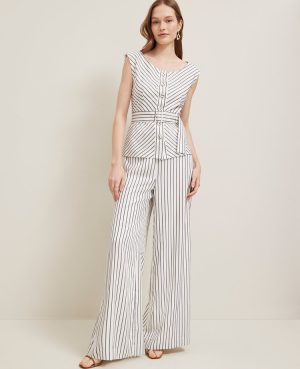 The Side-Zip Wide-Leg Pant in Twill