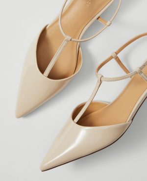 Patent T-Strap Kitten Heel Pumps