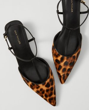 Haircalf T-Strap Kitten Heel Pumps