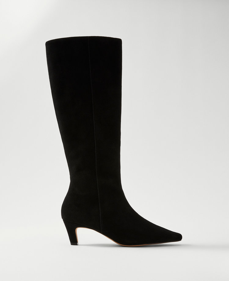 Skinny Heel Suede Tall Boot