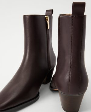 Tapered Heel Leather Bootie