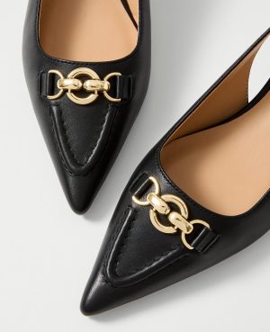 Horsebit Leather Slingback Pump