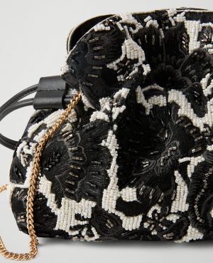 Beaded Mini Drawstring Clutch