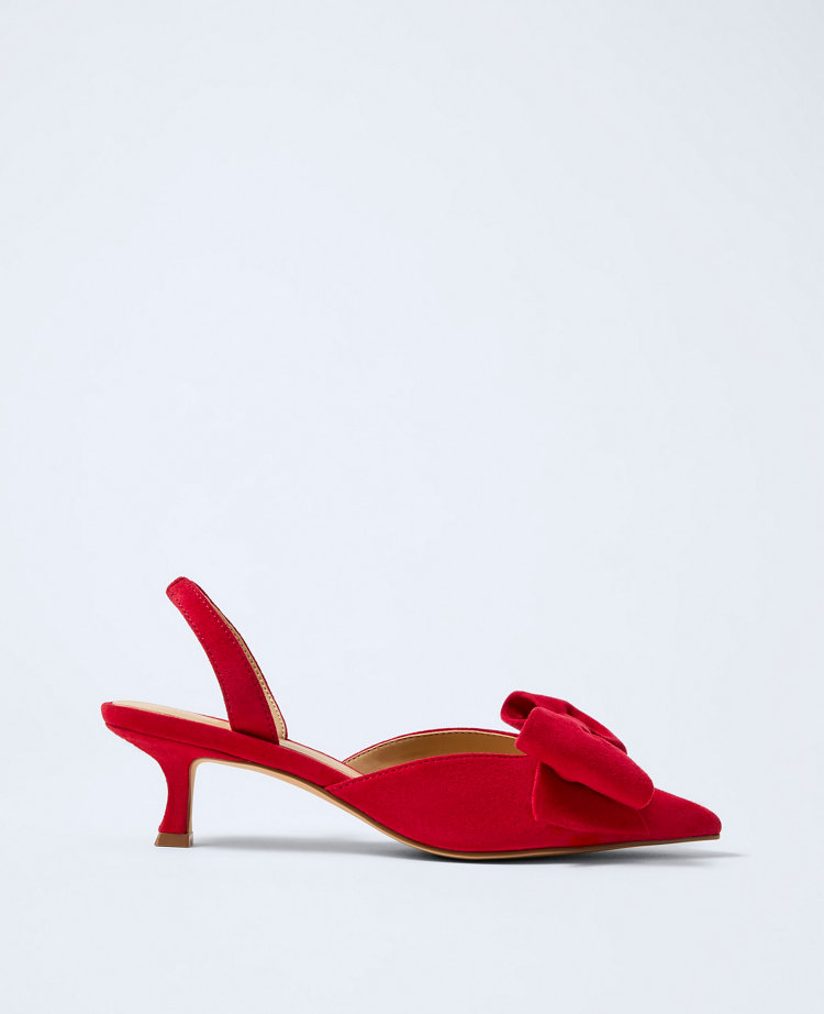 Suede Bow Slingback Pump