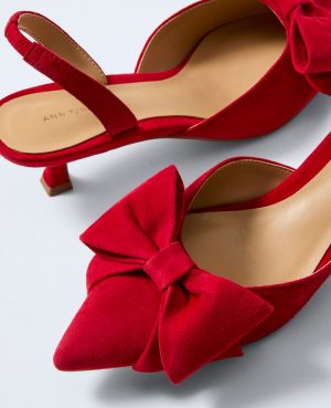 Suede Bow Slingback Pump