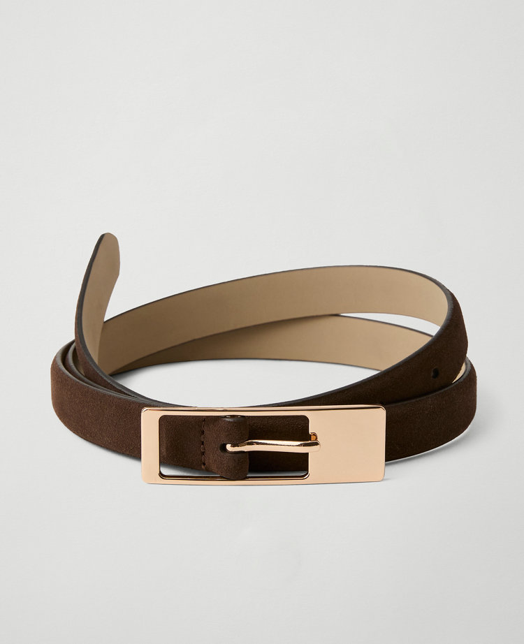 Suede Rectangle Buckle Belt