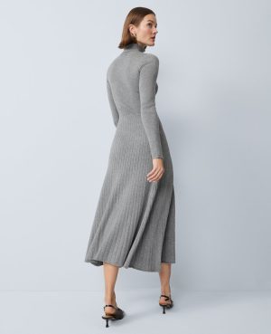 Ribbed Turtleneck Sweater Dress