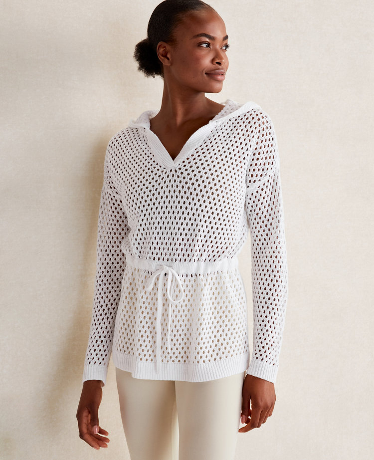 Haven Well Within Organic Cotton Linen Open Stitch Hoodie